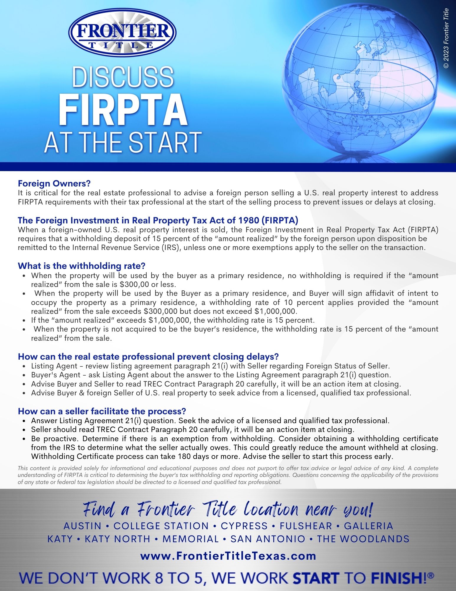 All Offices - Frontier FIRPTA